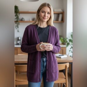 Tivoli Ireland Snap Button Cardigan Sweater Angora Blend Size Large